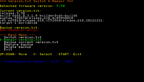 VersionTxtSwitchAndRepair 02
